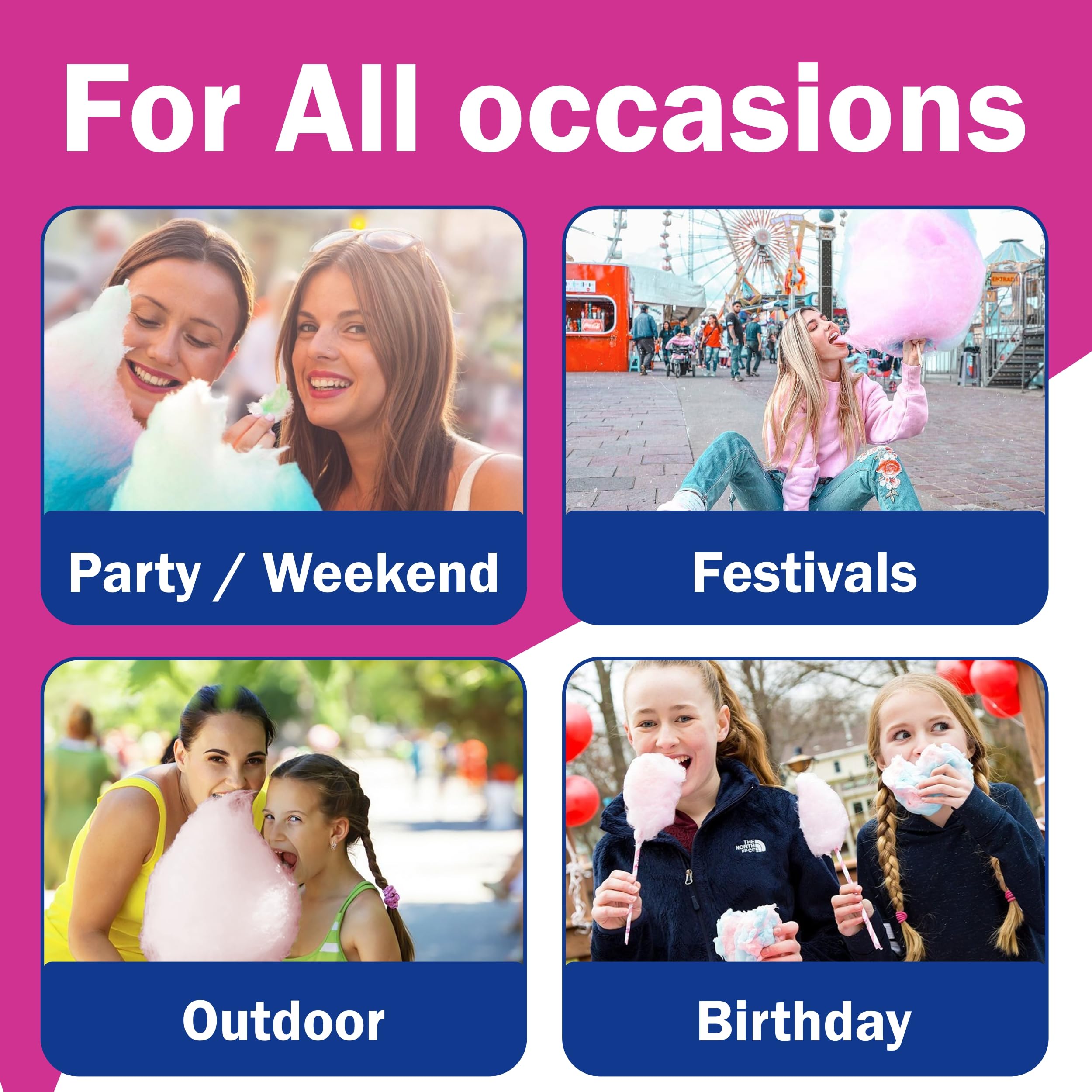 Concession Essentials - Ce Floss Sugar -2Pk Cotton Candy Floss Sugar 2 Pack (Pink Vanilla And Blue Raspberry)